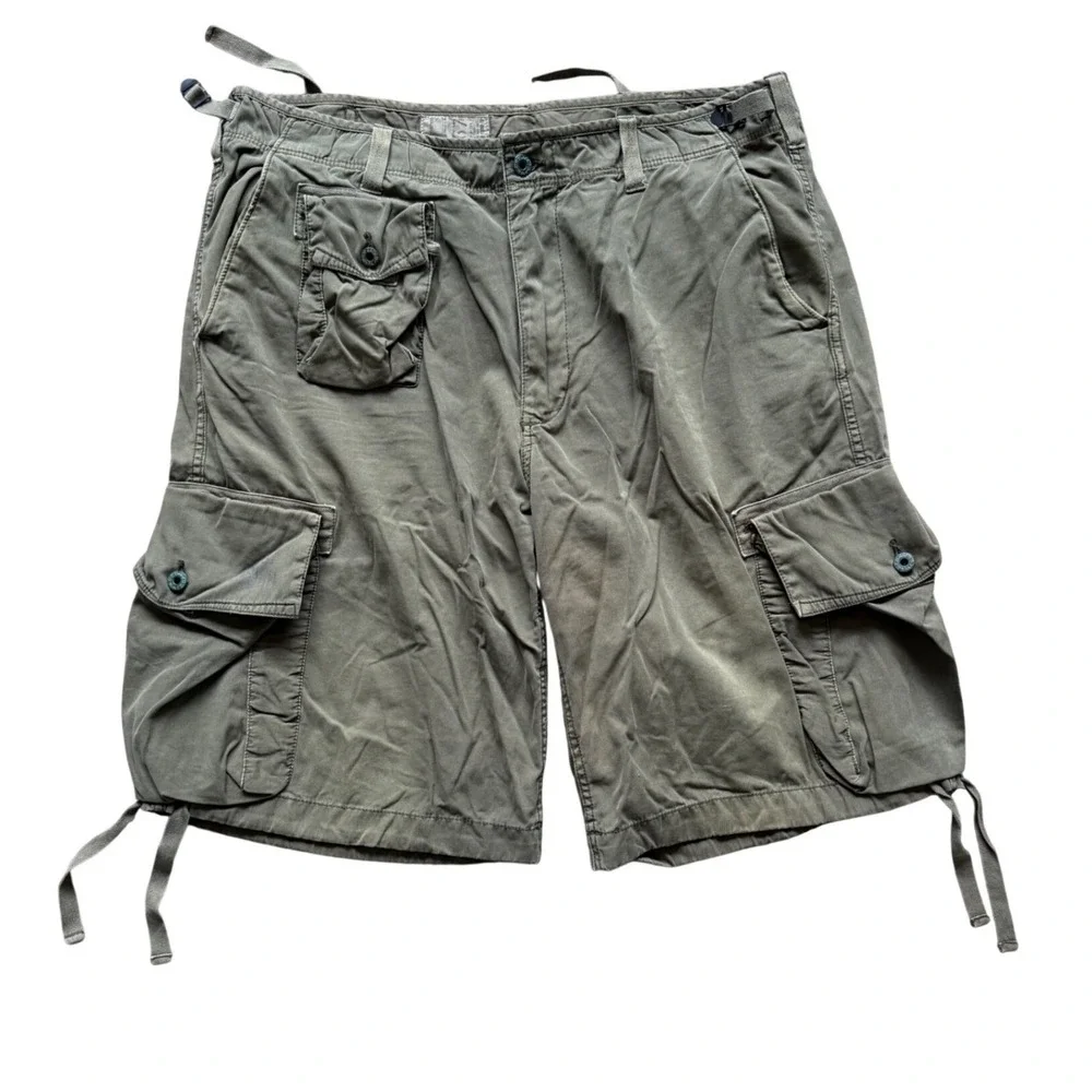 Polo Ralph Lauren Cargo Shorts Mens 38 Olive Green Military Utility Stencil RLCO
